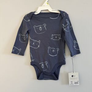 NWT Cloud Island Animals Long Sleeve Onesie - Size 3-6M